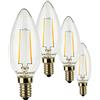 SUNSEED 4x Lampadina E14 Filamento LED 2W Candela C35 250 Lm Luce Calda 2700K, 25W Equivalente