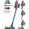 AIBIRTH Aspirapolvere Senza Filo 55KPA 650W 70Mins,Scopa Elettrica Senza Fili da 1,8 L,Aspirapolvere Potente Antigroviglio/Display LED/8 Stadi Filtrat,Per Animali/Pavimenti/Tappeti