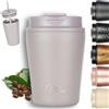 Milu Tazza Termica per caffè 300ml, 400ml, 500ml - Thermo Coffee Mug-to-Go, Tazza da Viaggio Senza BPA, Litri con Isolamento, In Acciaio Inox e Tenuta stagna per caffè e tè (Taupe Grey, 300ml)