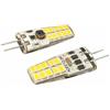 A2ZWORLD 2 Pezzi Lampadina LED G4 12V 24V DC, 3W 300LM, Bianco Neutro 4000K, 20 SMD 2835, Illuminazione a 360°, Forma Cilindrica in Silicone, Ultra Compatta 28×13×9mm, per Camper, Barche, Faretti e Mobili