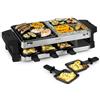Klarstein Sirloin - Piastra per Raclette, Padelle per Raclette, 1500 Watt, 2 in 1: Alluminio e Pietra Naturale, Termoelemento in Acciaio Inox, Termostato Regolabile, per 8 Persone, Acciaio