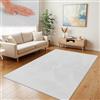 TT Home Tappeto Soggiorno Moderno a Pelo Corto - Morbido e Antiscivolo, Lavabile, per Camera da Letto, in Finta Pelliccia, Colore:Bianco, Dimensione:120x160 cm