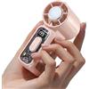 GlobalCrown Mini Ventilatore portatile con torcia a LED,Piccolo Ventilatore usb ricaricabile con impacco di ghiaccio,design tascabile compatto per viaggi, concerti, campeggio,trucco con specchio