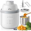 Bear Preparatore di pappe per bambini NutriEase AllStage in acciaio inossidabile, OneStep Baby Food Maker preparatore di pappe per bambini, cottura automatica e tritatura per alimenti per bambini sani