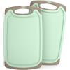 Blumtal set taglieri da cucina in plastica 25x15 cm set da 2 - tagliere da cucina plastica lavabile in lavastoviglie - set taglieri cucina senza BPA - tagliere piccolo in verde