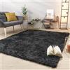 TT Home Tappeto Salotto Pelo Lungo Shaggy Morbido Soffice Design Moderno Monocolore, Colore: Grigio Antracite, Dimensione:160x220 cm