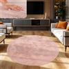 TT Home Tappeto Soggiorno Moderno a Pelo Corto - Morbido e Antiscivolo, Lavabile, per Camera da Letto, in Finta Pelliccia, Colore: Rosa Rosa, Dimensione:80 cm tondo