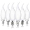 Hellum lampadine LED E14 a candela a vento, Set da 6, vetro opaco, Lampadina LED E14 luce calda 2,2W equivalente a una luce a incandescenza 25W, 250 lm, 2700 K bianco caldo 207408