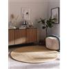benuta Tappeto in sisal Pure Greta, 200 x 200 cm, rotondo, 100% sisal, rotondo e in stile: bordatura, tinta unita, Natural Living, Scandi Living - facile da pulire per soggiorno, camera da letto