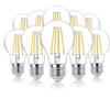Hellum Lampadina Filamento LED, Dimmerabile LED, 10 pezzi, 5W equivalenti a 40W, con attacco E27, 470 lumen, Luce bianca calda 2700K, Forma a Lampadina A60, vetro transparente, senza sfarfallio 206500