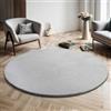 the carpet Relax Tappeto moderno a pelo corto, soggiorno, fondo antiscivolo, lavabile fino a 30 gradi, morbidissimo, aspetto pelliccia, Grigio, 120 cm Rotondo