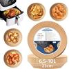 HONYAO 23 cm Fogli di Carta Forno per Friggitrice ad Aria XXL 6,5-10 L, 100 Pezzi Antiaderente Usa e Getta Carta Pergamena, Impermeabile Antiolio Accessori per Air Fryer - Rotondo