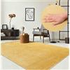 the carpet Relax Tappeto moderno a pelo corto, soggiorno, fondo antiscivolo, lavabile fino a 30 gradi, morbidissimo, aspetto pelliccia, Oro, 120 x 160 cm