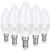 Vicloon Lampadine LED Candela, 5Pcs E14 LED C37 Lampadine a Candela, 5.5W Equivalenti a 40W, 3000K Bianco Caldo, 550lm, CRI>80, Non Dimmerabile [Classe di efficienza energetica A+]