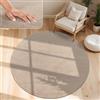 Paco Home Tappeto Moderno e Morbido per Soggiorno a Pelo Corto Lavabile Fluffy Uni Effetto Pelliccia Senza Tempo Elegante Antiscivolo Facile da Pulire, Dimensione:Ø 200 cm tondo, Colore:Taupe