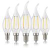 Hellum lampadina a vento filamento LED E14, 5 pezzi, 2W Lampadine di filamenti a LED forma di fiamma, 250 lumen bianco caldo corrisponde lampadine candela da 25 watt, 2700 Kelvin chiaro 207309