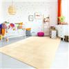 TT Home Tappeto Stanza Bambini Lavabile Moderno Pastello Monocromatico Antiscivolo Soft, Colore:Beige, Dimensione:60x100 cm