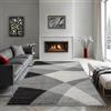 the carpet Pearl - Tappeto moderno a pelo corto, per soggiorno e camera da letto, motivo geometrico, a onde, 140 x 200 cm, colore grigio