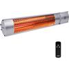 VONROC Stufa riscaldante a infrarossi 2000W da esterno. 2 livelli di calore. Per parete e soffitto. Con elemento anabbagliante. Incl. Telecomando. Argento