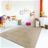 TT Home Tappeto Stanza Bambini Lavabile Moderno Pastello Monocromatico Antiscivolo Soft, Colore: Beige Scuro, Dimensione:60x100 cm