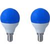 LEDLUX 2 Pezzo Lampadina Led E14 Blu, 4W=35W 220V, Forma Globo G45, Per Decorazione Feste