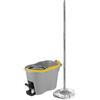 Apex Sistema Lavapavimenti con Secchio, Strizzatore a Centrifuga in Acciaio Inox, Manico e Mocio in Microfibra - Espresso Plus