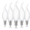 Hellum lampadina a vento filamento LED E14, 5 pezzi, 2,5W Lampadine di filamenti LED forma di fiamma, 250 lumen bianco caldo corrisponde a lampadine candela da 25 watt, 2700 Kelvin opaco 207408
