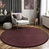 the carpet Relax Tappeto moderno a pelo corto, soggiorno, fondo antiscivolo, lavabile fino a 30 gradi, morbidissimo, aspetto pelliccia, Bordeaux, 160 cm Rotondo