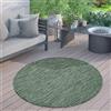 Paco Home Tappeto Esterni Rotondo Resistente Alle Intemperie Balcone Terrazza Cucina Motivo Monocolore, Dimensione:80 cm tondo, Colore:Verde