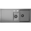 Klarstein Lavello Multifunzione Cucina - 1,5 Vasche con Sgocciolatoio, Acciaio Inox 304, Resistente a Graffi & Calore, Facile da Pulire, Troppopieno & Kit Installazione, 100x45 cm, Grigio Metallico