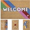 Olivo Tappeti OLIVO.shop JOY 18 - Zerbino in cocco, Zerbino ingresso esterno casa,Tappeto in cocco con scritte e stampe colorate 40x60 cm (WELCOME RAINBOW)