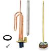 GOLDMAN SERVICE | Kit di resistenza alla curva della flangia termica elettrica + Anodo Magnesio + Guarnizione In Gomma + Vite Di Fissaggio, 1500W, Include Termostato Ad Asta, 270mm
