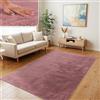 TT Home Tappeto Soggiorno Moderno a Pelo Corto - Morbido e Antiscivolo, Lavabile, per Camera da Letto, in Finta Pelliccia, Colore:Malva Rosa, Dimensione:120x160 cm