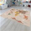 TT Home Tappeto Stanza Bambini Auto Bambini Motivo Con Animale Antiscivolo, Colore:Verde Beige Marrone, Dimensione:100x200 cm