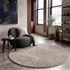 Paco Home Tappeto Soggiorno Camera da letto a pelo alto Morbido Uni 3D Look Facile da curare Design moderno Taupe, Dimensione:Ø 120 cm tondo