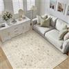 PureCozy Vintage Beige Tappeto Salotto 120x170cm Antiscivolo Lavabile Tappeti Sala Soggiorno Cameretta Camera da Letto Ufficio Grande Carpet Pelo Corto Morbido Rug