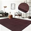 the carpet Relax Tappeto moderno a pelo corto, soggiorno, fondo antiscivolo, lavabile fino a 30 gradi, morbidissimo, aspetto pelliccia, Bordeaux, 160 x 220 cm