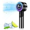 OUILA Mini Ventilatore Portatile, 2600mAh Ricaricabile a Batteria USB Ventilatore tascabile con 4 Livelli di Velocità per Ufficio, All'aperto, Metallo Nero