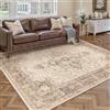 PureCozy Vintage Tappeto Salotto 140x200cm Marrone Antiscivolo Lavabili in Lavatrice Cameretta Tappeti Soggiorno Camera da Letto Office Carpet Morbido Pelo Corto Rug