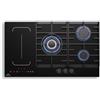 Klarstein MultiChef 5 - Piano Cottura A Induzione E Gas, 5 Zone, 3 Gas & 2 Induzione, Flexzone, Controllo Con Cursore, Stop&Go, Timer, Nero, 87,5 Cm, 10,6 Kw Totali