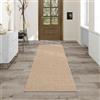 the carpet Kansas - tappeto indoor/outdoor in juta naturale, resistente e facile da pulire, ideale per terrazza, balcone o soggiorno - Natura - ca. 80 x 250 cm