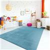 TT Home Tappeto Stanza Bambini Lavabile Moderno Pastello Monocromatico Antiscivolo Soft, Colore: Turchese, Dimensione:60x100 cm