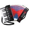 TLGREEN Fisarmonica per Bambini,17 Tasti 8 Bassi Pianoforte Organetto con Cinghie Regolabili,Fisarmonica a Bottonicon per Adulti e Bambini dai 3 anni,Concertina Strument Musicale per Principianti (Nero)