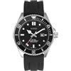 BUREI Orologio da polso da uomo per immersioni, analogico al quarzo in acciaio inossidabile, impermeabile fino a 200M, moda classica, lavoro, business, elegante, con data automatica, Nero-nero