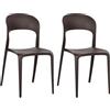 Totò Piccinni Sedia Omega in Polipropilene Moderne Design Impilabile,(L) 43x(P) 50x(A) 84 cm (2, New Marrone)