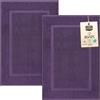 Utopia Towels - 2 Tappeti da Bagno in Cotone, (53 x 86 cm), 100% Cotone Ring-Spun - Altamente assorbente e lavabile in lavatrice, tappetini da bagno per doccia (Prugna/Viola)