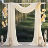 FANSU Drappeggio Arco Nuziale, Tenda per Arco Matrimonio Tessuto Chiffon per Drappeggio per Arco Nuziale Mantovana da Matrimonio per Cerimonia Fase Festa (2.4x32.8ft/75x1000cm,Bianco Crema)