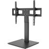 Hama Supporto per TV orientabile e regolabile in altezza, 81-191 cm, fino a 40 kg, inclinabile +5°/-12°, VESA 600 x 400, supporto da tavolo per TV con ripiano in vetro e gestione dei cavi
