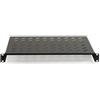 LINK LKRIP300N - Mensola per Armadio Rack Universale (48,5 x 30 x 4,5 cm, Nero RAL9005) - Acciaio con Superficie Traforata per Ventilazione - Portata 30 kg e Fissaggio Frontale