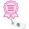 newplenty Porta badge retrattile, porta cartellino con bobina retrattile, infermieri, porta badge con design adorabile, porta badge con clip per infermieri, medici, volontari (Oggi ho quasi smesso di piangere)